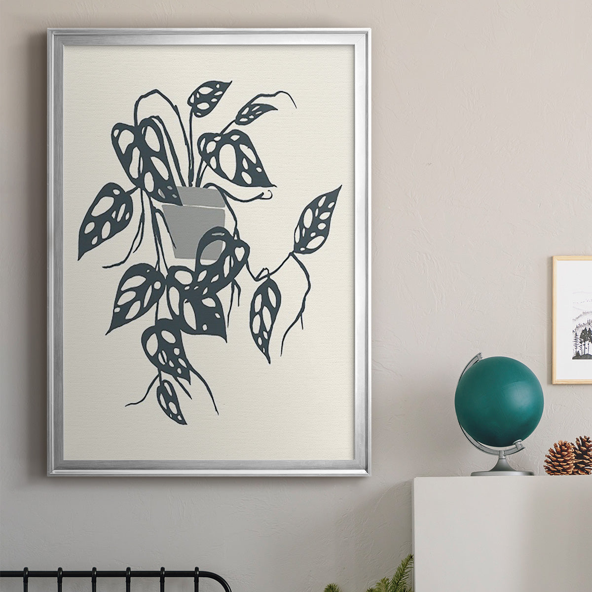 Growing Leaves VI - Modern Framed Canvas Print