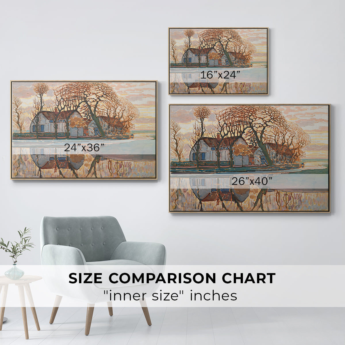 Farm near Duivendrecht, c. 1916 - Floater Framed Canvas Print