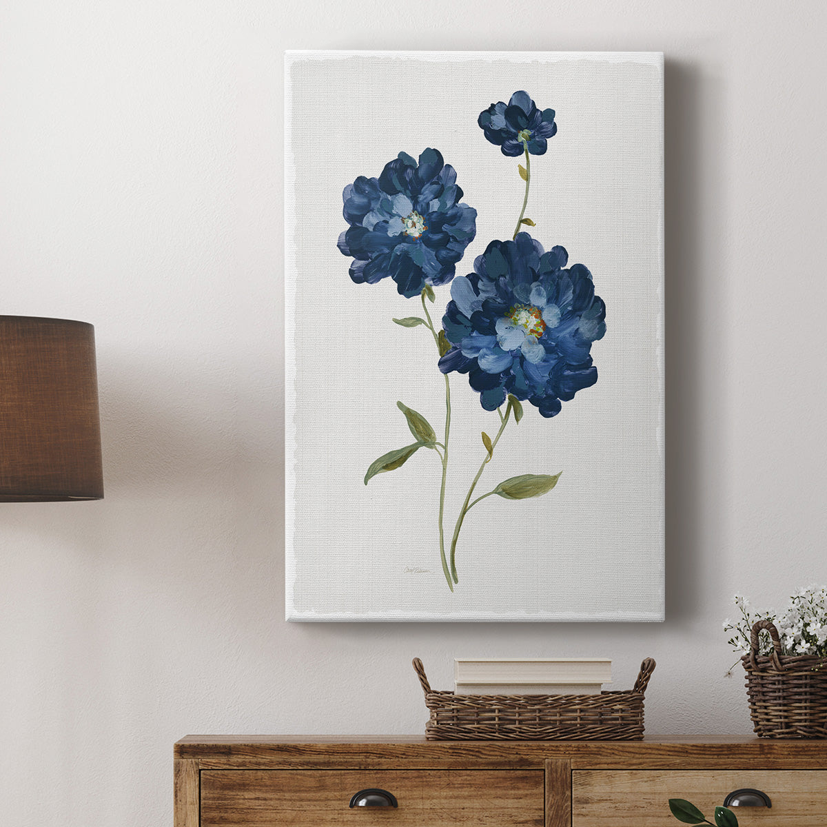 Blue Mums - Canvas Art Print