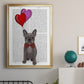 French Bulldog and Balloons - Modern Framed Canvas Print