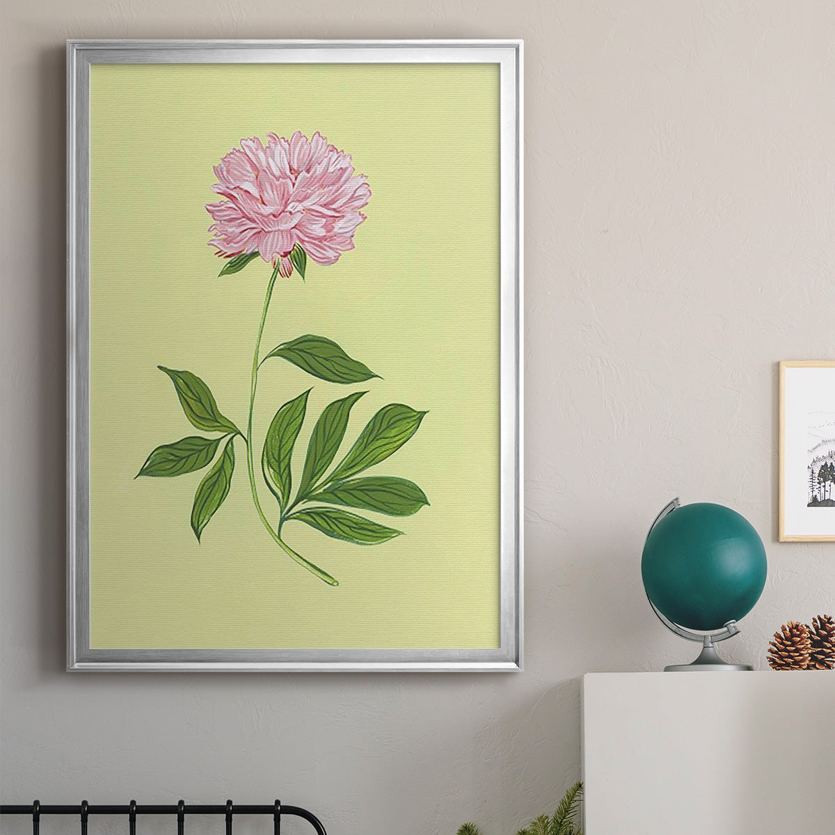 Peonies in Yellow I - Modern Framed Canvas Print