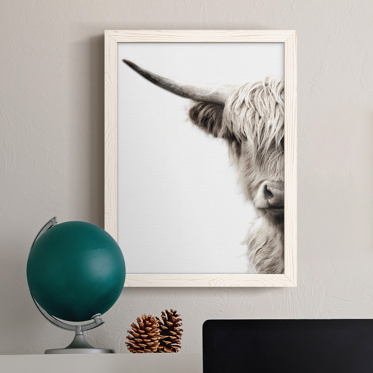 Highland Cattle - Premium Canvas Framed in Barnwood - Ready to Hang