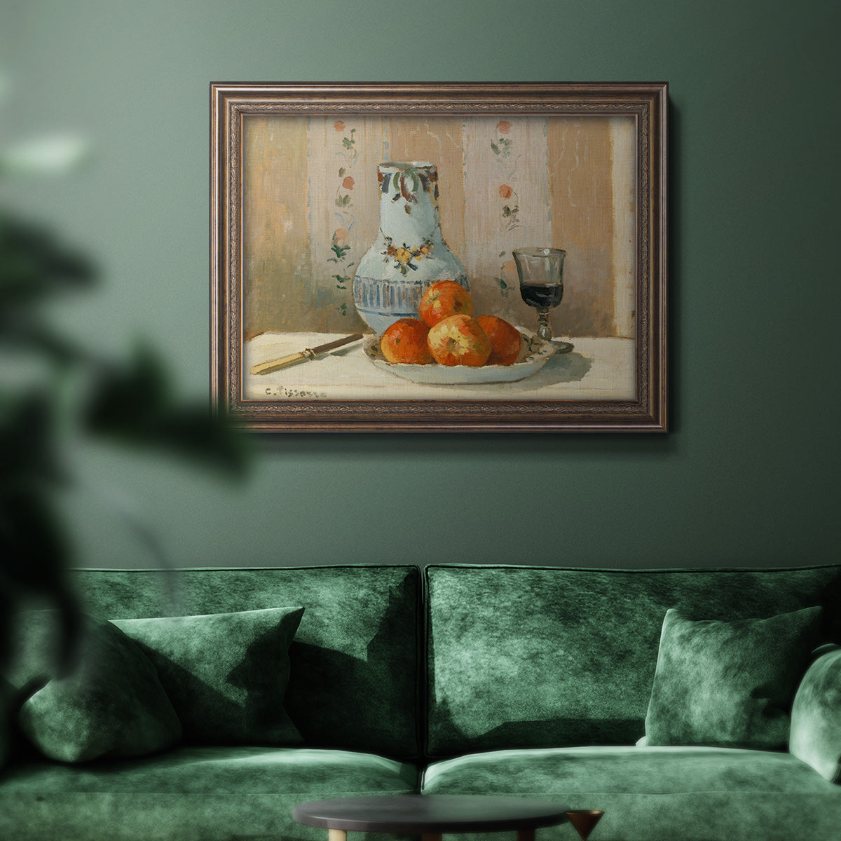 Still Life with Apples and Pitcher Premium Framed Canvas- Ready to Hang