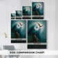 Size comparison chart for canvas art prints, showing multiple size options.