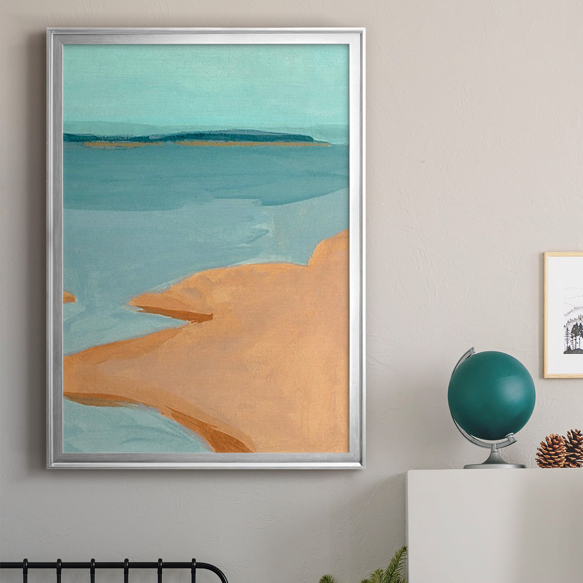 Out on the Sandbar III - Modern Framed Canvas Print