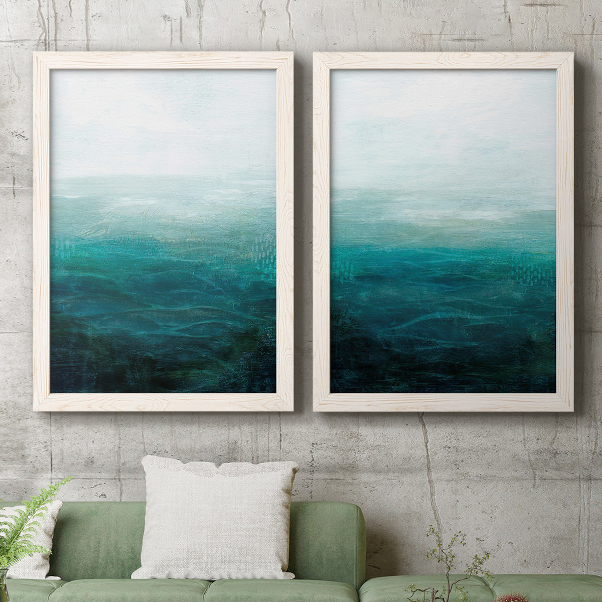 Drifting Sea I - Premium Framed Canvas 2 Piece Set - Ready to Hang