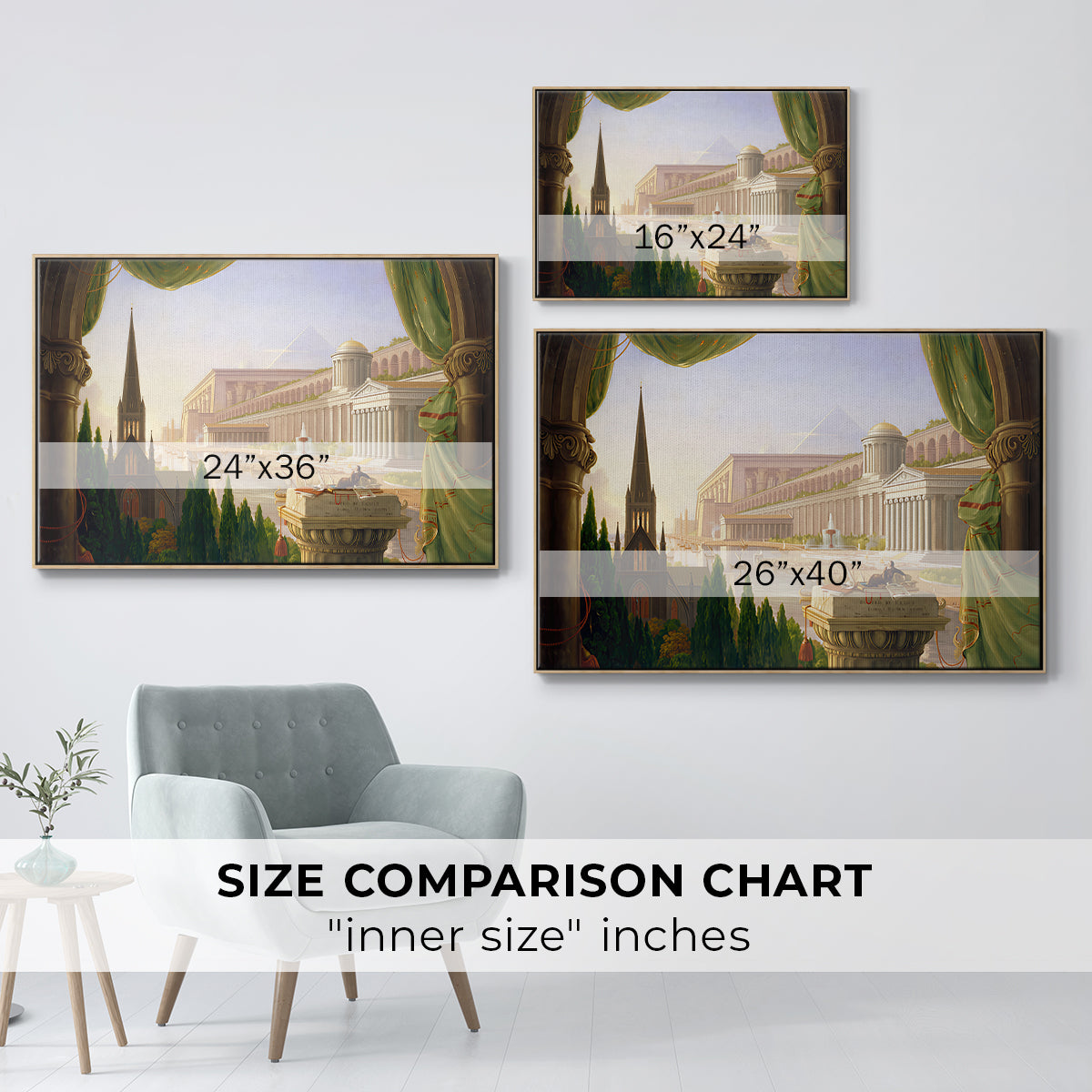 The Architect's Dream, 1840 - Floater Framed Canvas Print