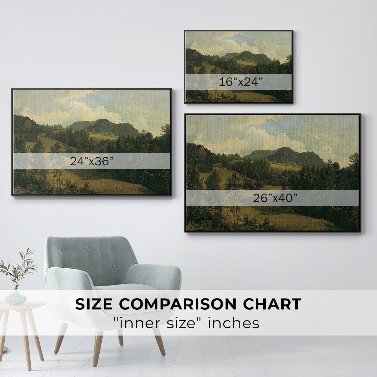 Landscape near Miesenbach, c. 1830 - Floater Framed Canvas Print