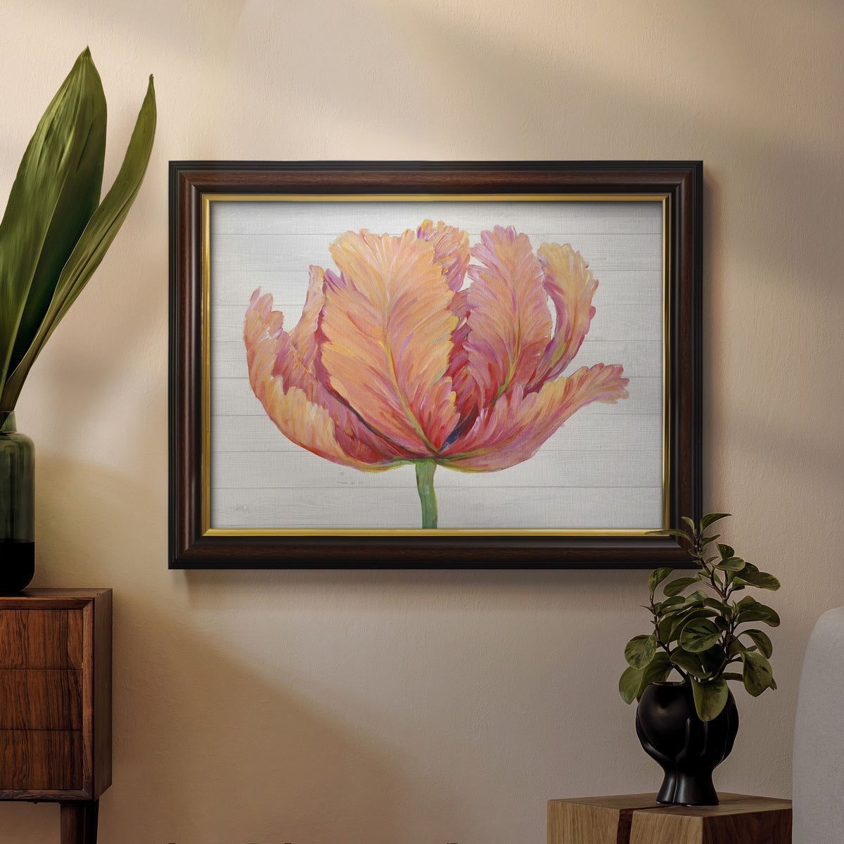 Single Pink Bloom I Premium Framed Canvas- Ready to Hang