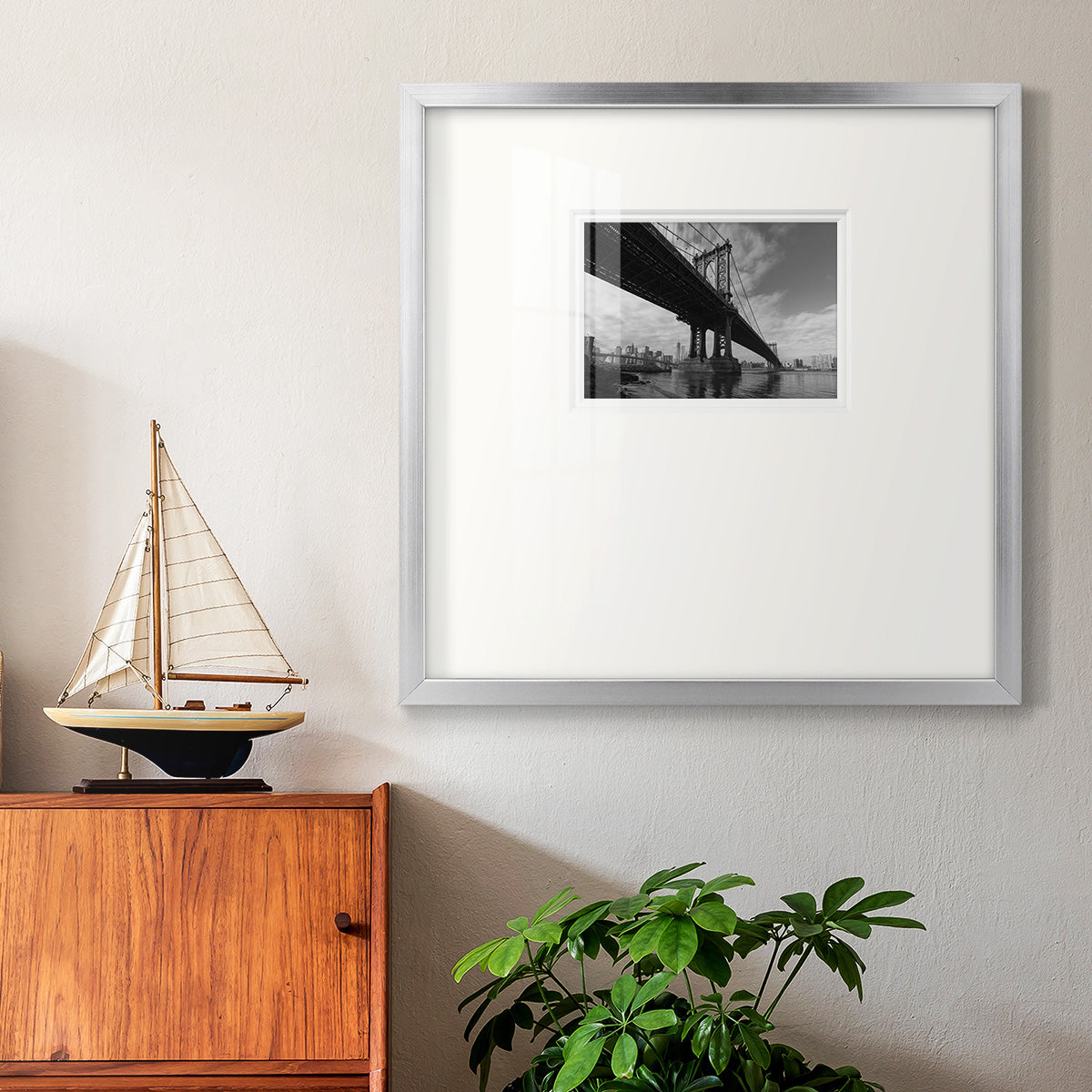 Manhattan Bridge Premium Framed Print Double Matboard