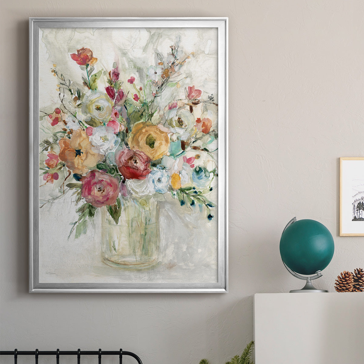 Contemporary Bouquet - Modern Framed Canvas Print