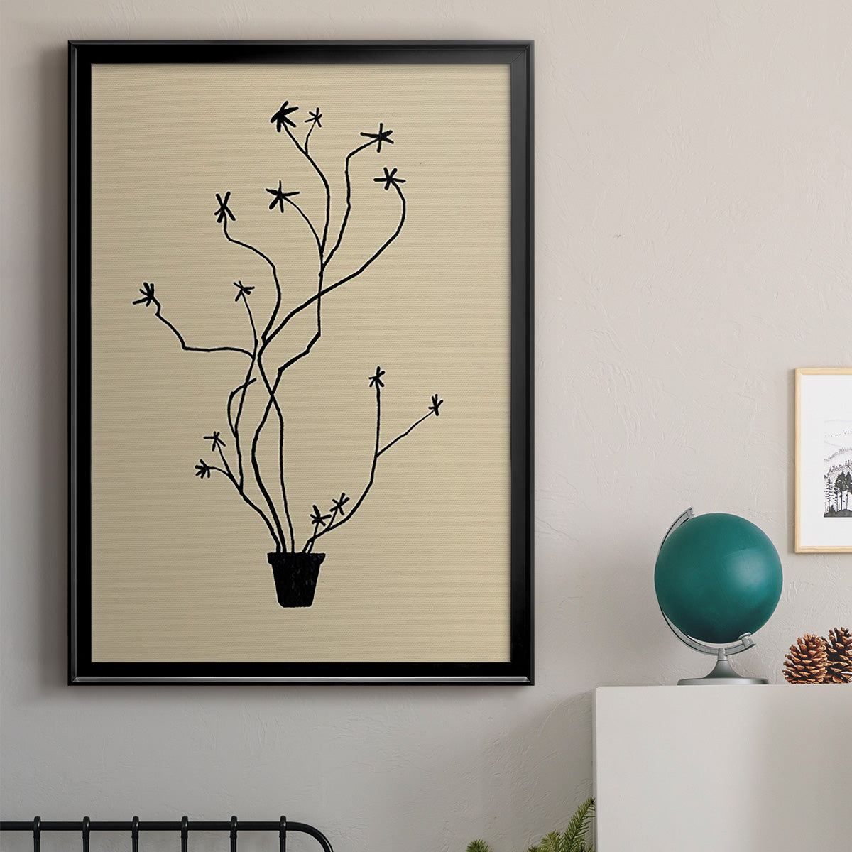 Spring Sprig Vase II - Modern Framed Canvas Print