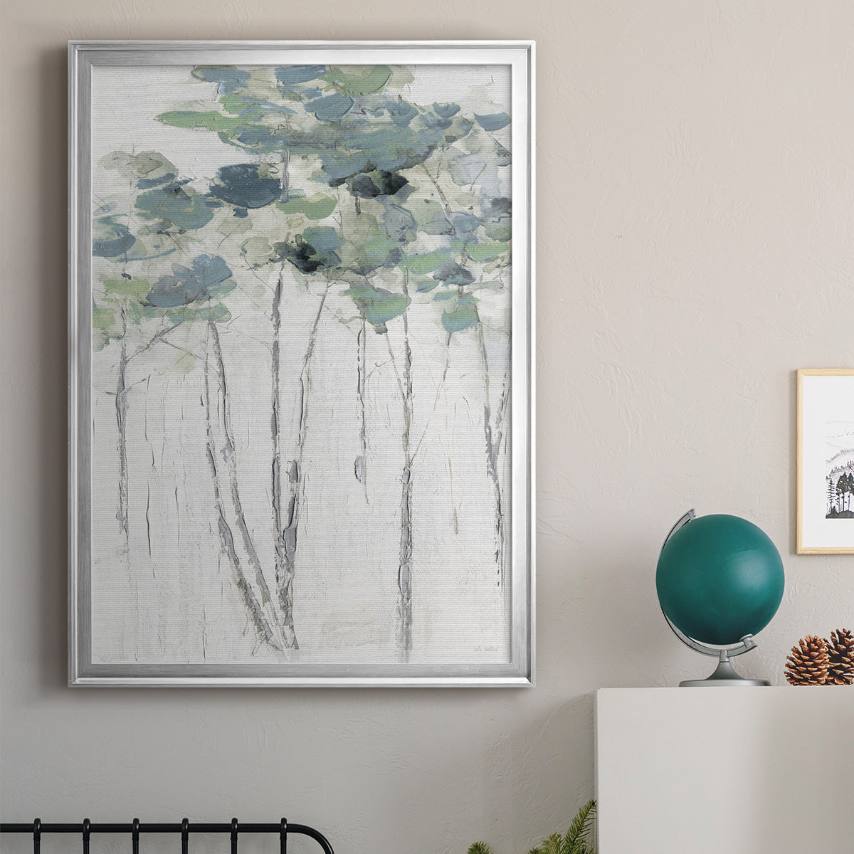 Impasto Tree Line I - Modern Framed Canvas Print