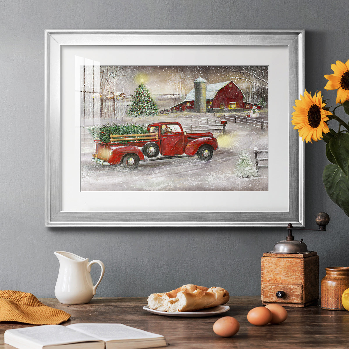 Making Christmas Memories - Modern Framed Art Print