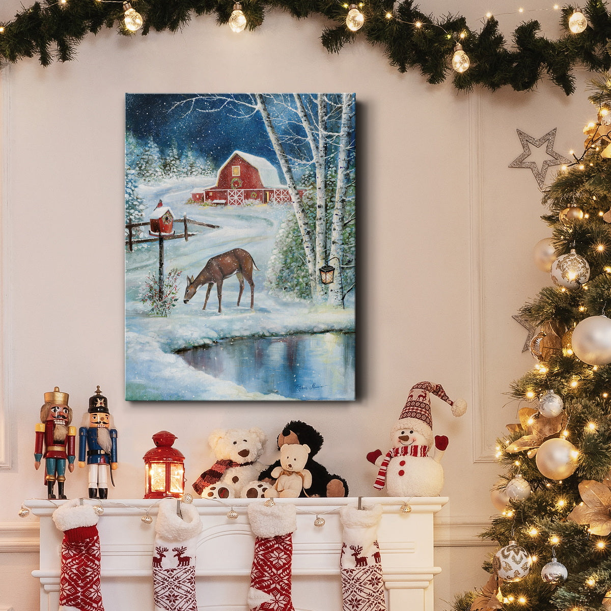 Holiday Skating Premium Gallery Wrapped Canvas - Ready to Hang