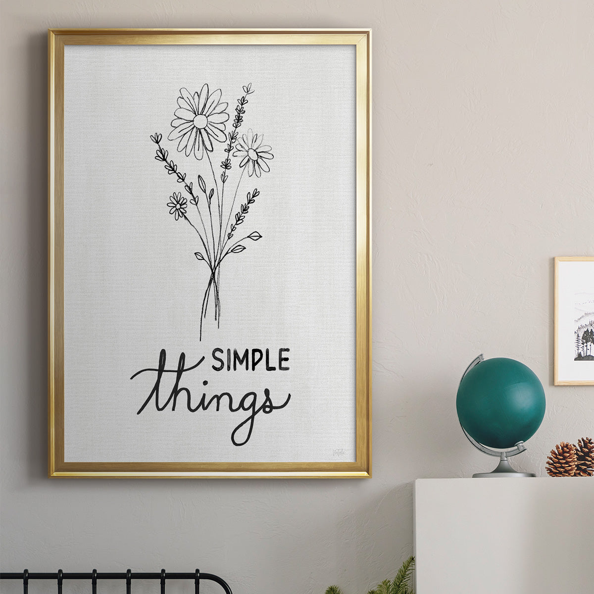 Simple Things Sketch - Modern Framed Canvas Print