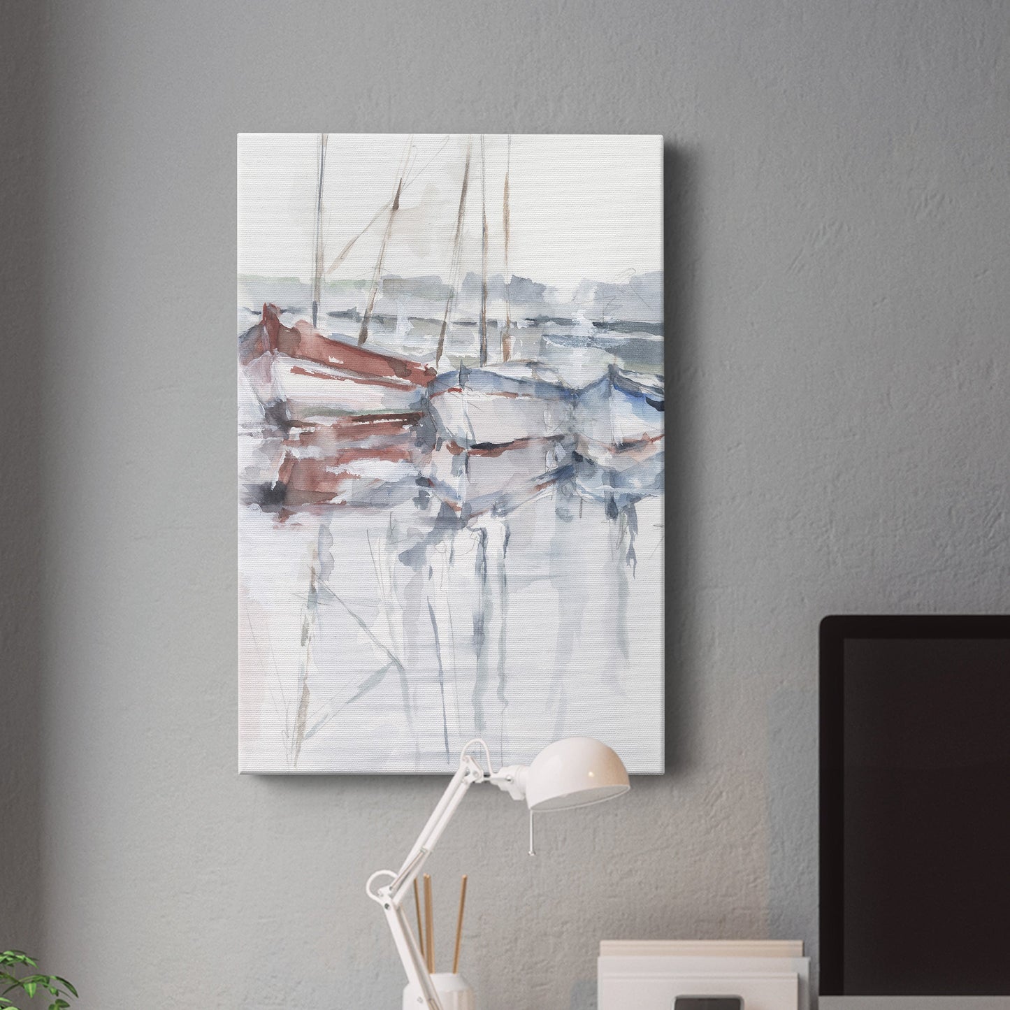 Watercolor Harbor Study II Premium Gallery Wrapped Canvas - Ready to Hang