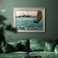 Impressionist naval seascape with the Kearsarge by Édouard Manet in an ornate champagne frame displayed in a dark-toned interior setting.