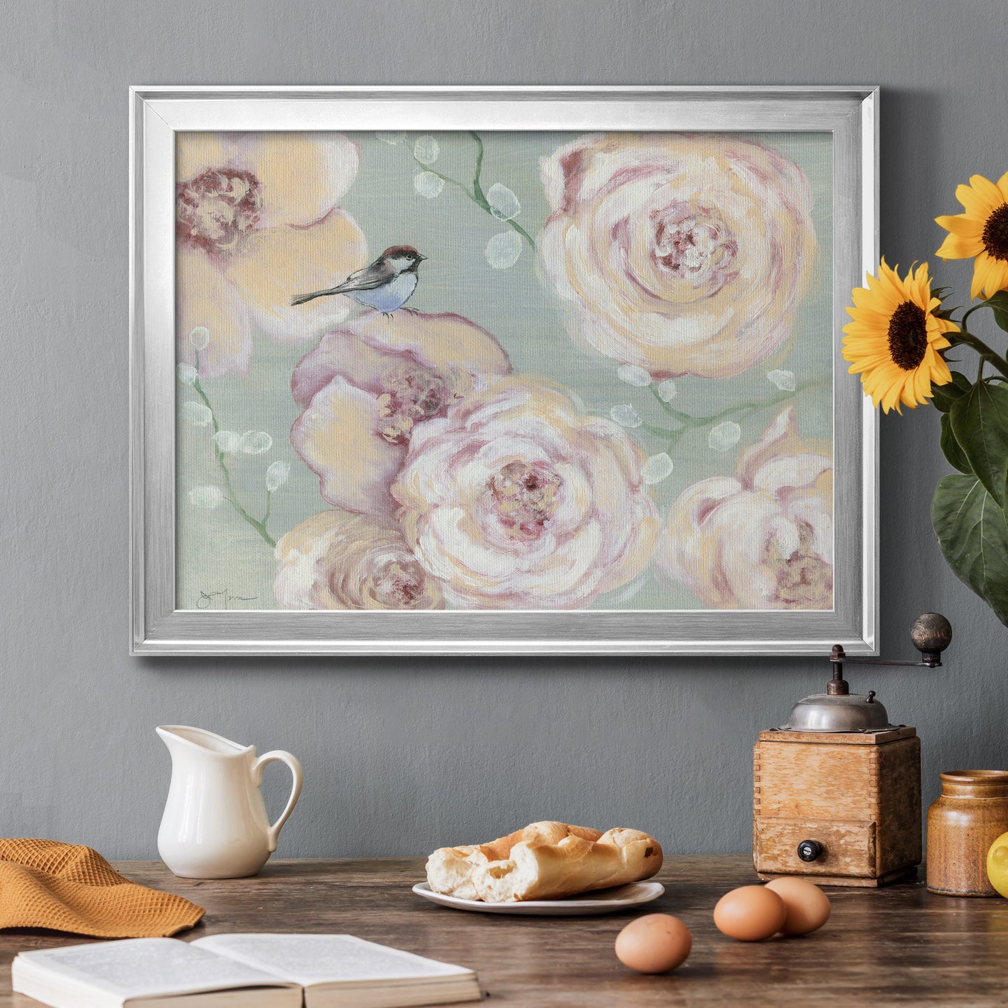 Blush Melody - Modern Framed Canvas Print