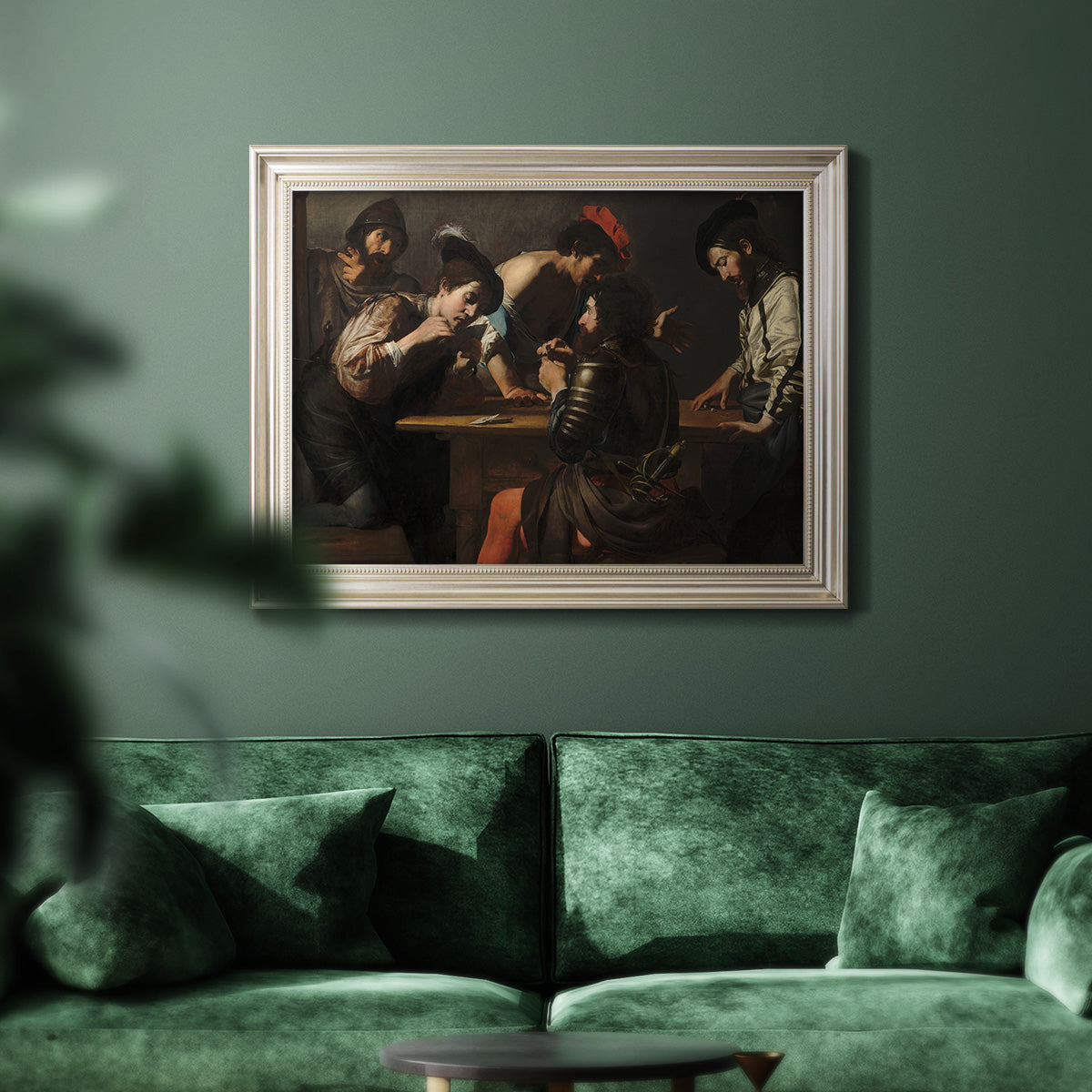 Soldiers Playing Cards and Dice (The Cheats) - Ornate Framed Canvas Print