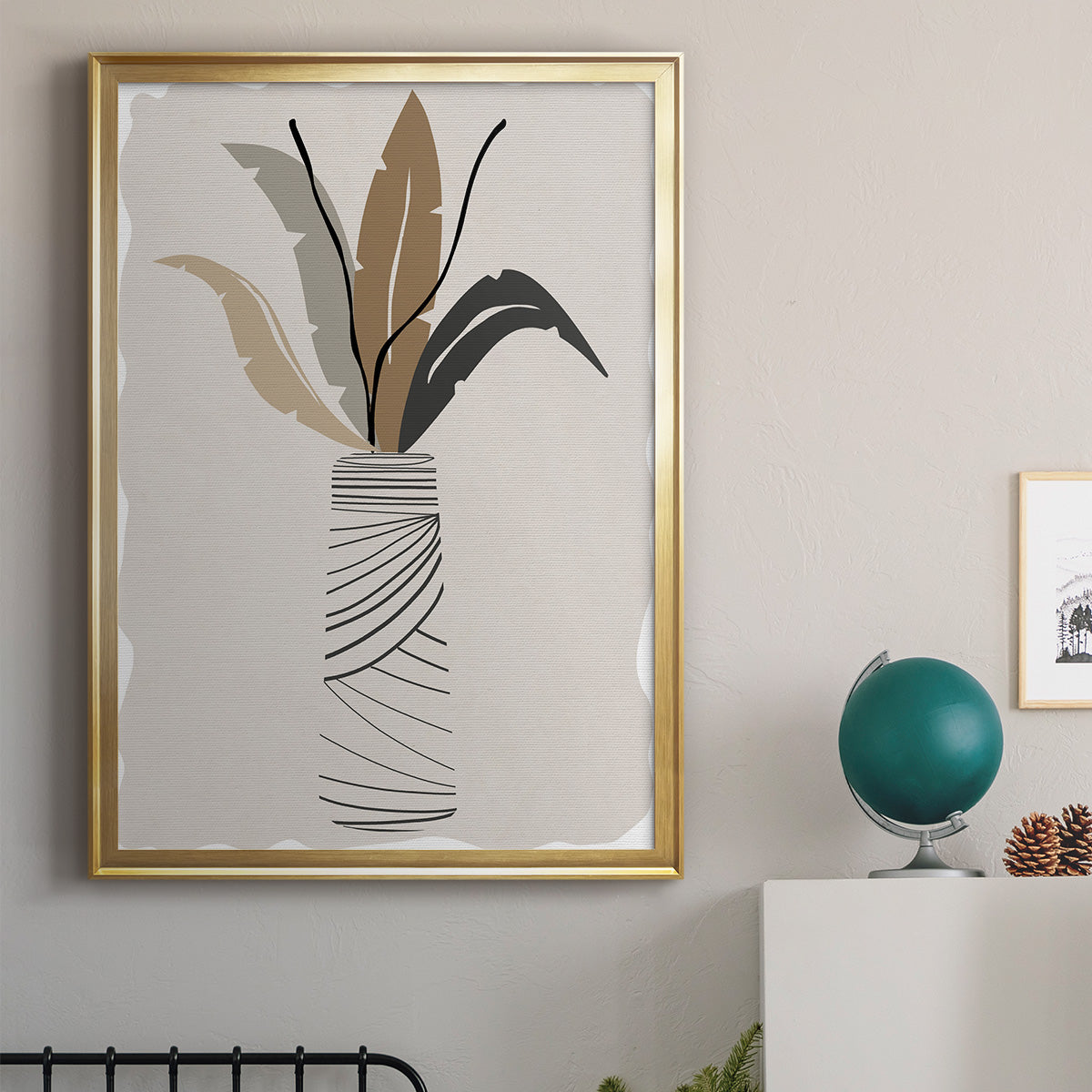 Palm Arrangement II - Modern Framed Canvas Print