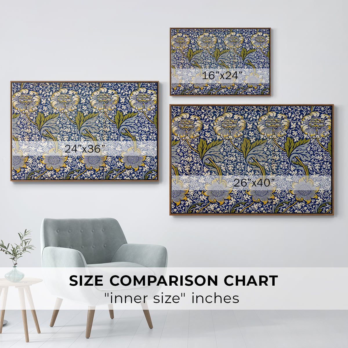 Kennet - Indigo/Gold, 1883 - Floater Framed Canvas Print