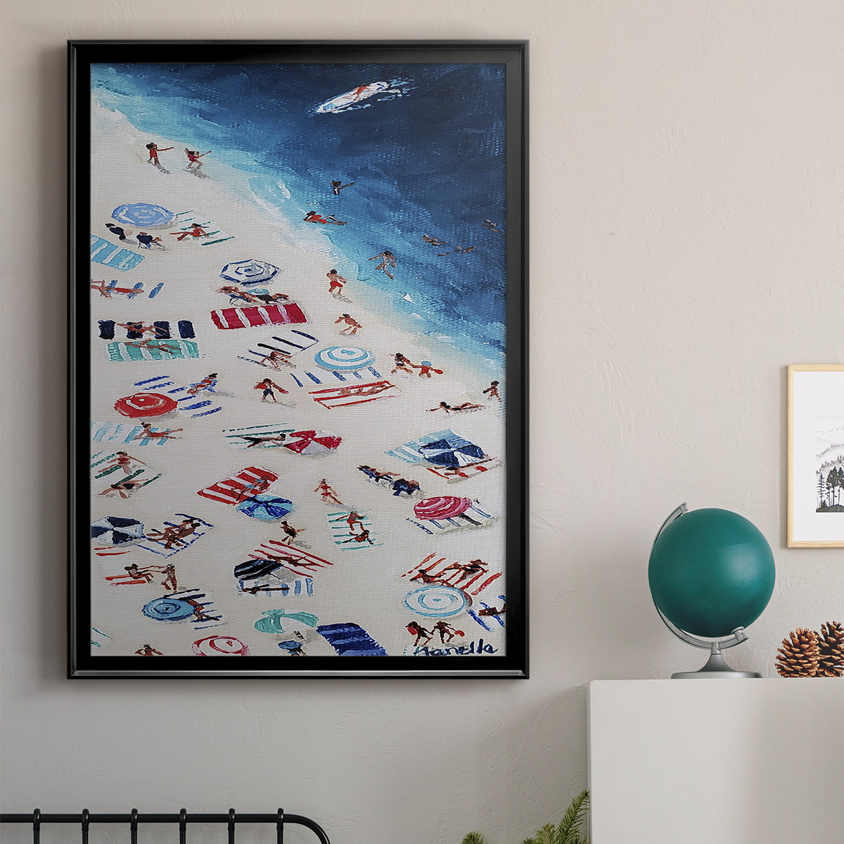 Break out Beach - Modern Framed Canvas Print