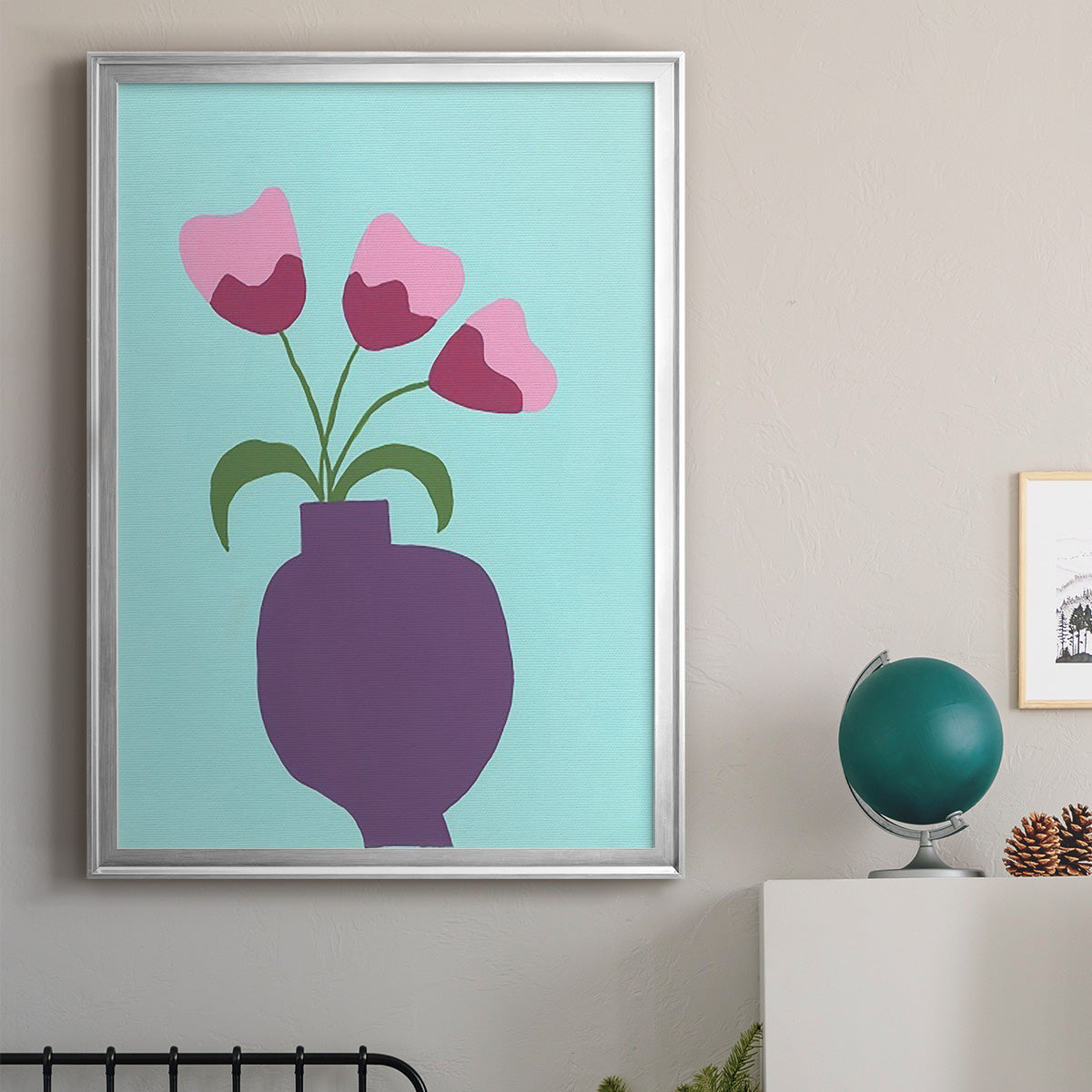 Modern Blooms I - Modern Framed Canvas Print