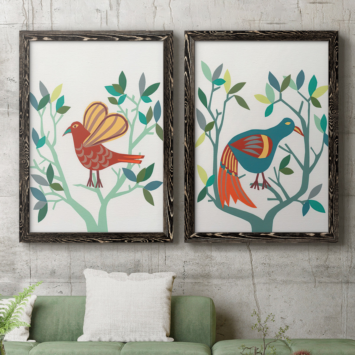 Whitty Bird I - Premium Framed Canvas 2 Piece Set - Ready to Hang