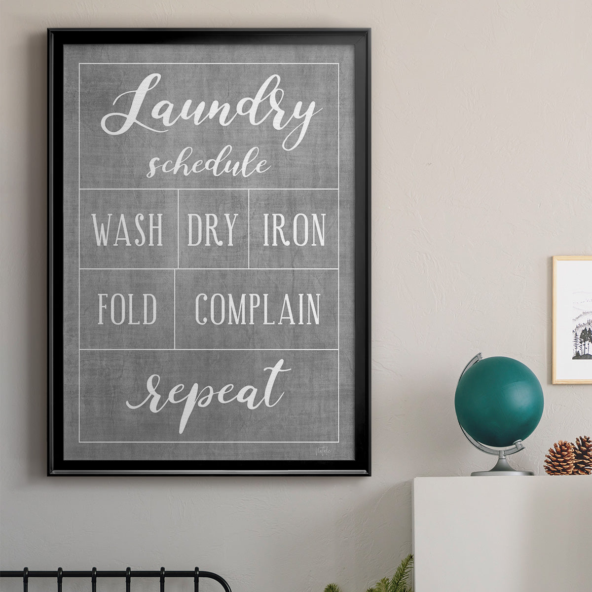Laundry Schedule - Modern Framed Canvas Print