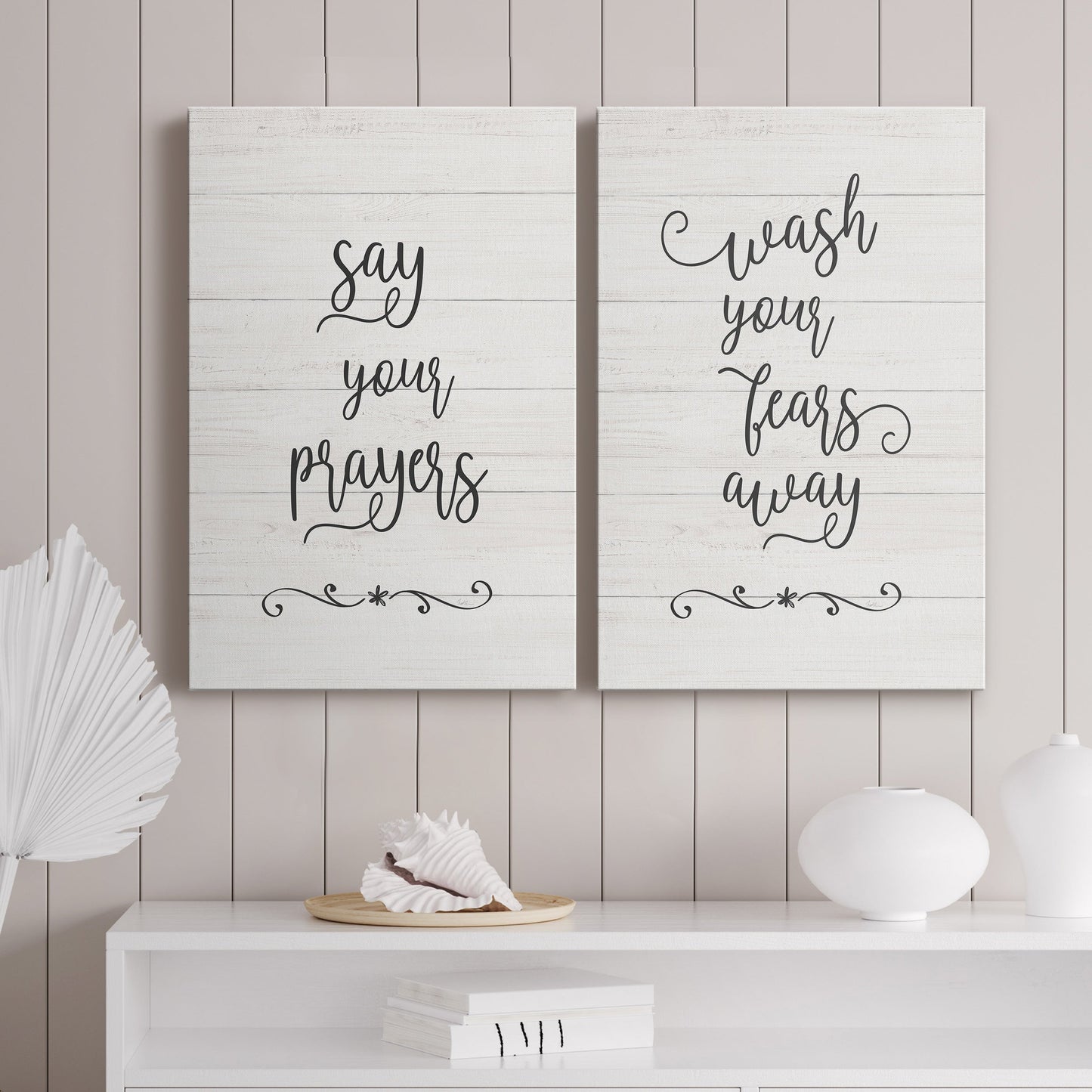 Say Your Prayers Premium Gallery Wrapped Canvas - Ready to Hang - Set of 2 - 8 x 12 Each