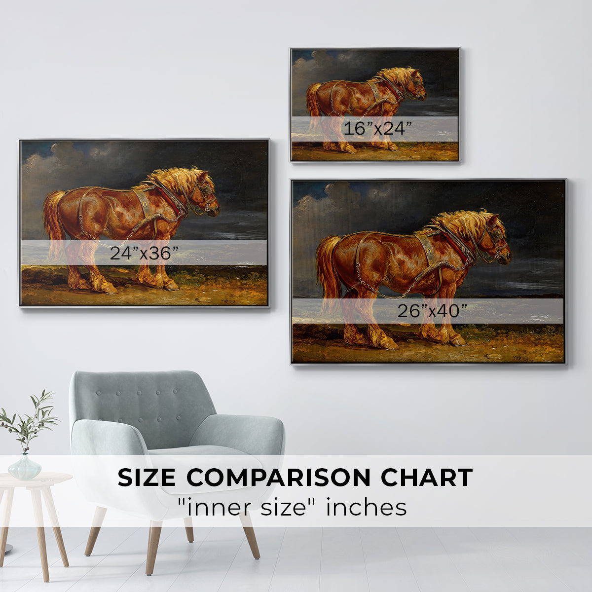 The Shire Horse Elephant in an Extensive Landscape, c. 1850s - Floater Framed Canvas Print