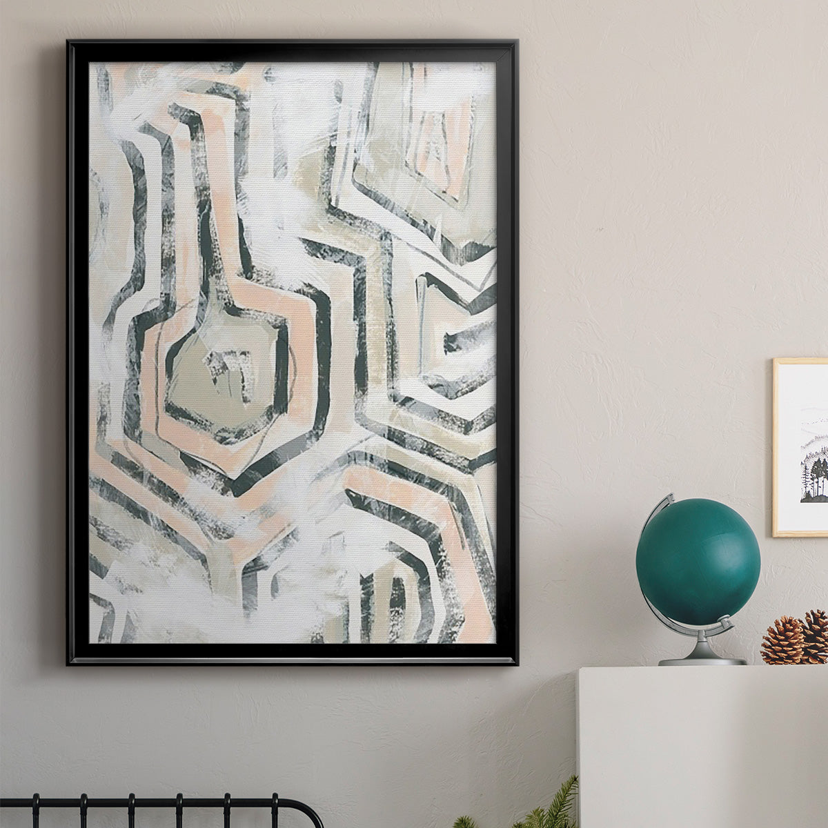 Sand Glyphs I - Modern Framed Canvas Print