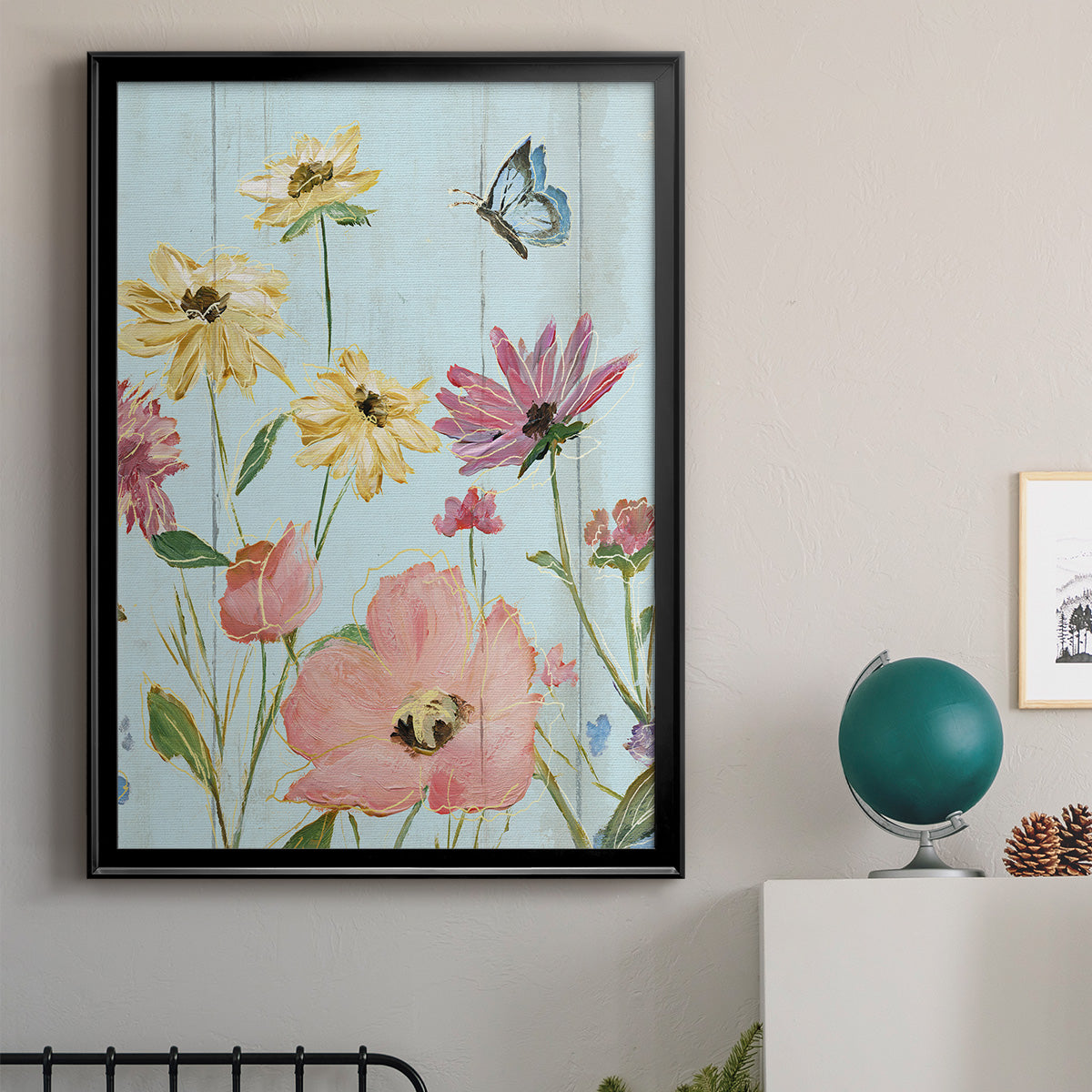 Wildflower Flutter II - Modern Framed Canvas Print