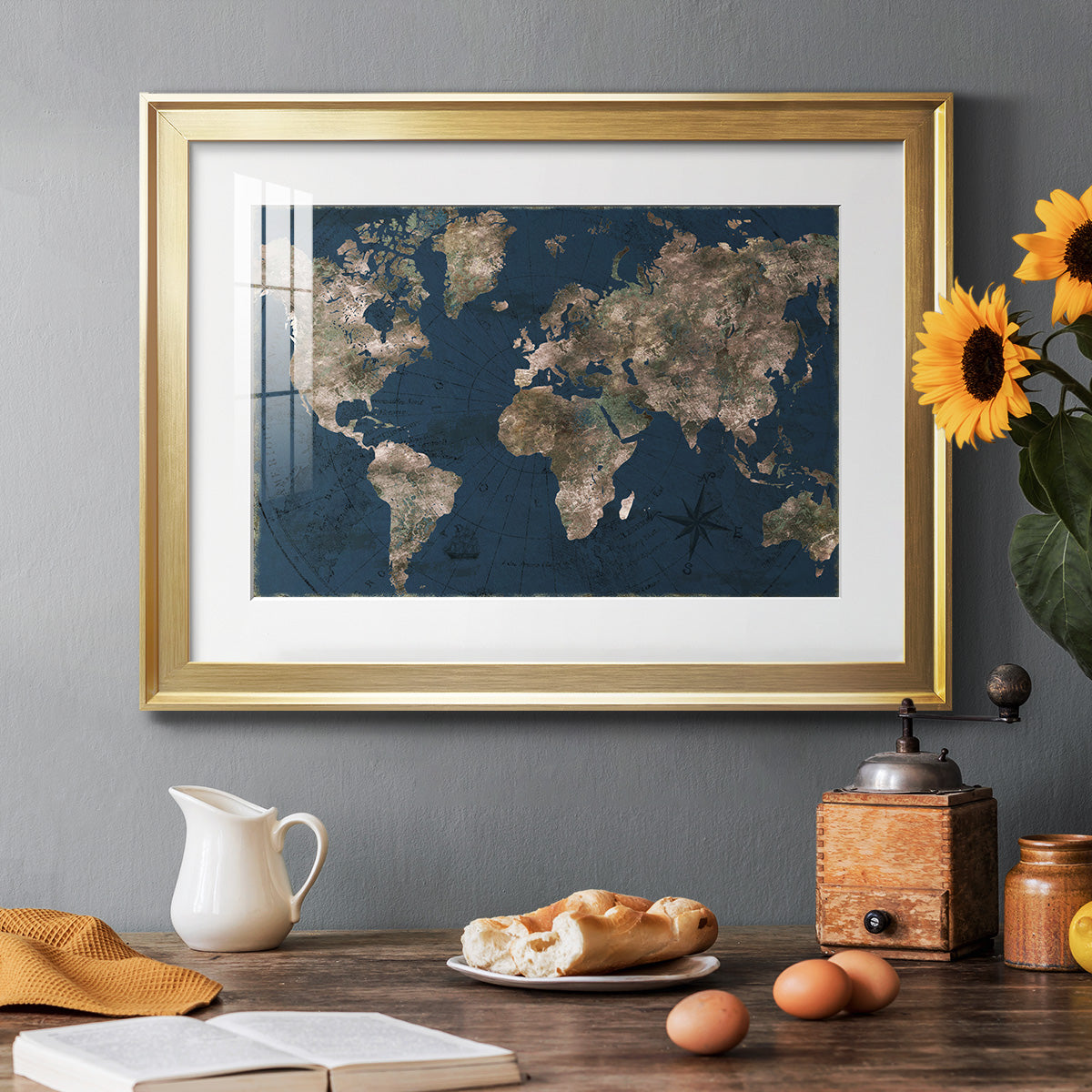 Navy Atlas Premium Framed Print - Ready to Hang