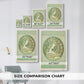Size comparison chart for canvas art prints, showing multiple size options.