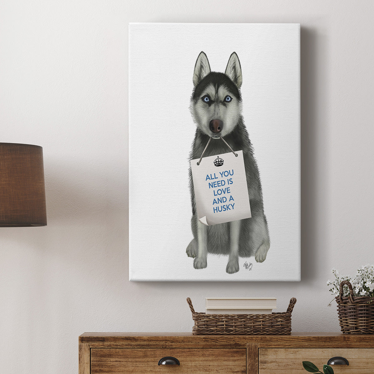 Love and Husky Premium Gallery Wrapped Canvas - Ready to Hang