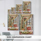 Size comparison chart for canvas art prints, showing multiple size options.