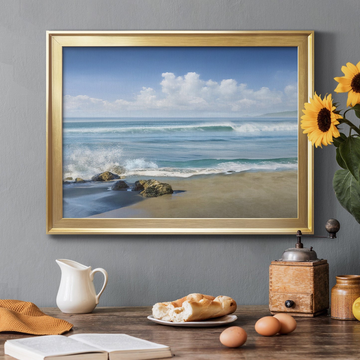 Sweeping Blue Premium Classic Framed Canvas - Ready to Hang