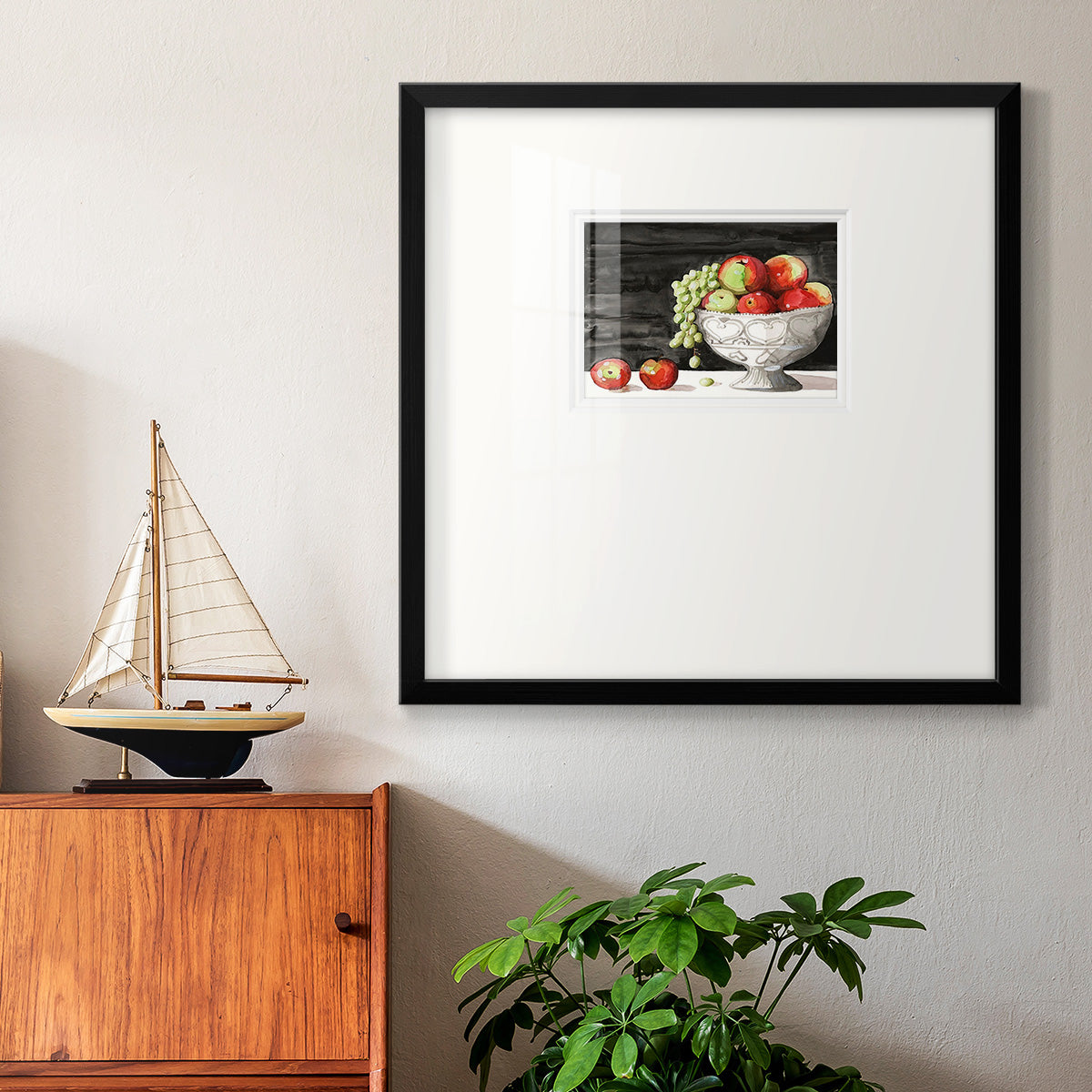 Watercolor Fruit Bowl I Premium Framed Print Double Matboard