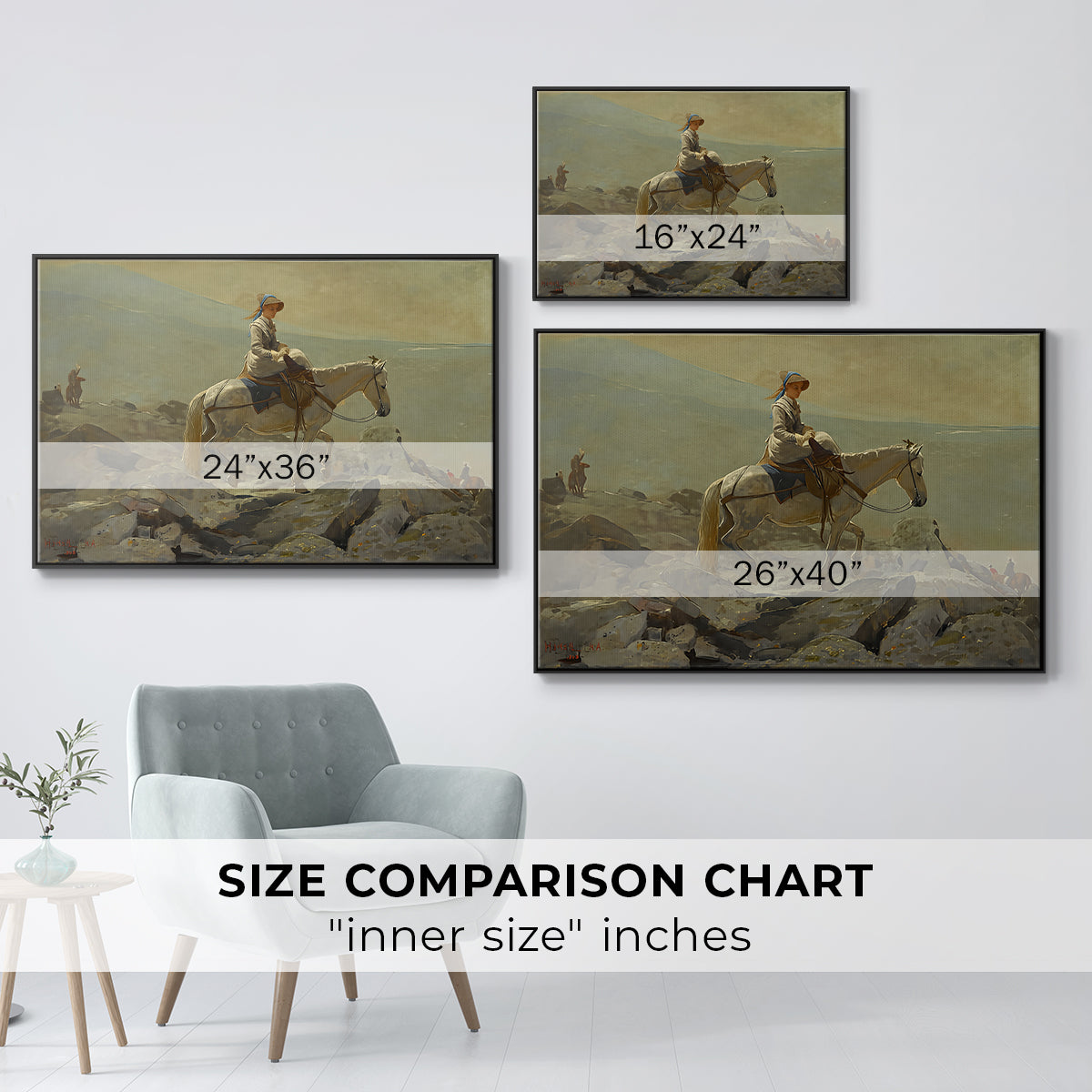 The Bridle Path, White Mountains, 1868 - Floater Framed Canvas Print
