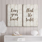 Hang Your Towel Premium Gallery Wrapped Canvas - Ready to Hang - Set of 2 - 8 x 12 Each