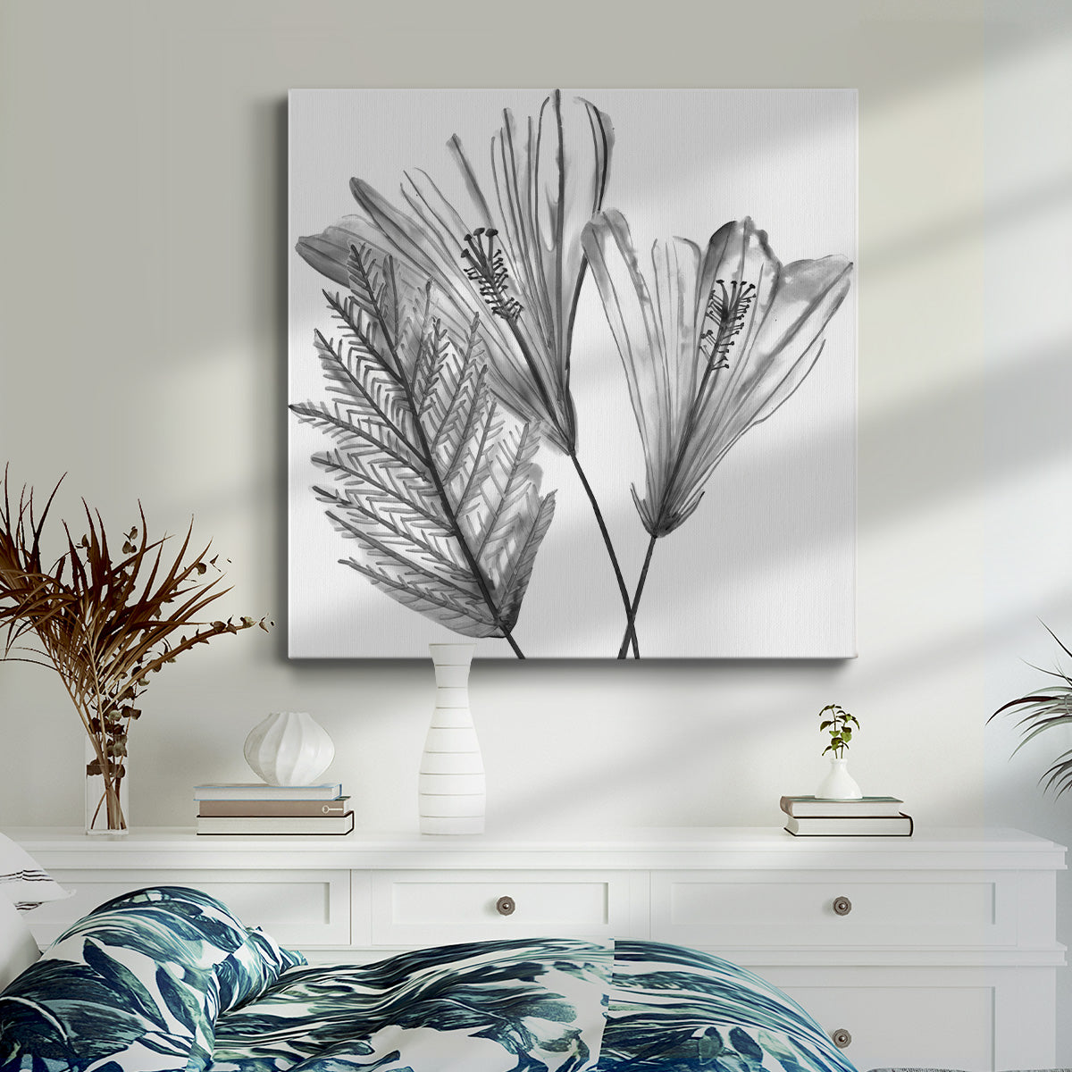 Floral Silhouette II - Canvas Art Print