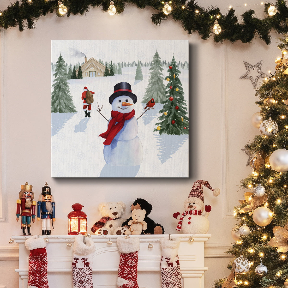 Santa's Snowmen I-Premium Gallery Wrapped Canvas - Ready to Hang