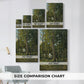 Size comparison chart for canvas art prints, showing multiple size options.