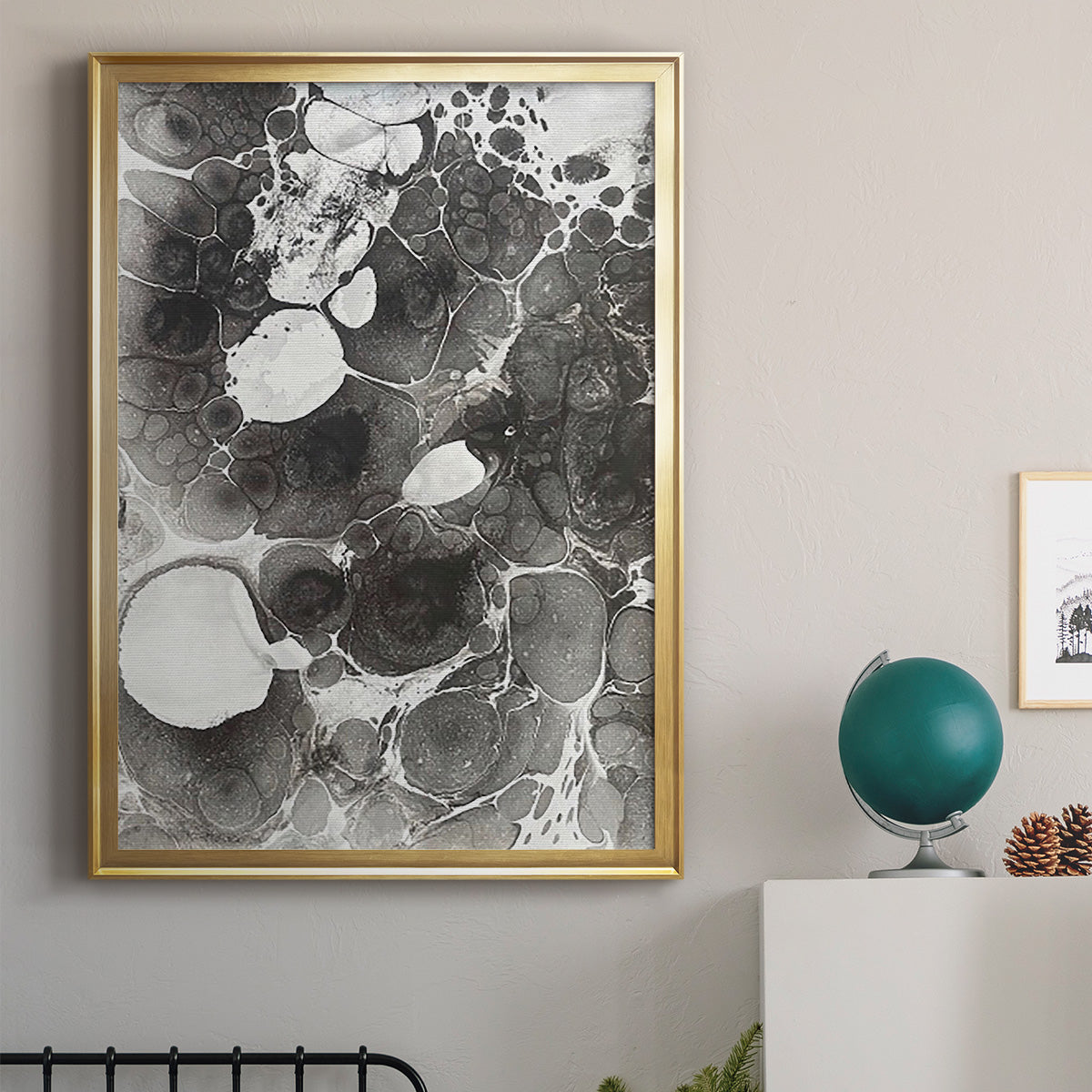 Marbling IV - Modern Framed Canvas Print