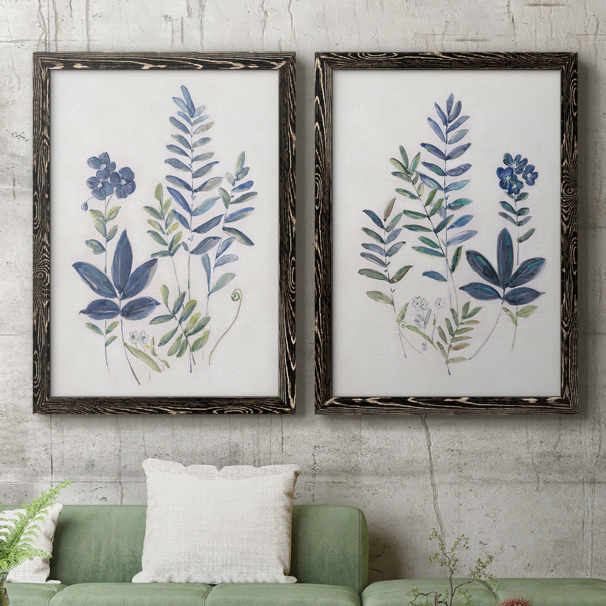 Fern Study I   - Premium Framed Canvas 2 Piece Set - Ready to Hang