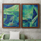 Geometric in Cool I - Premium Framed Canvas 2 Piece Set - Ready to Hang