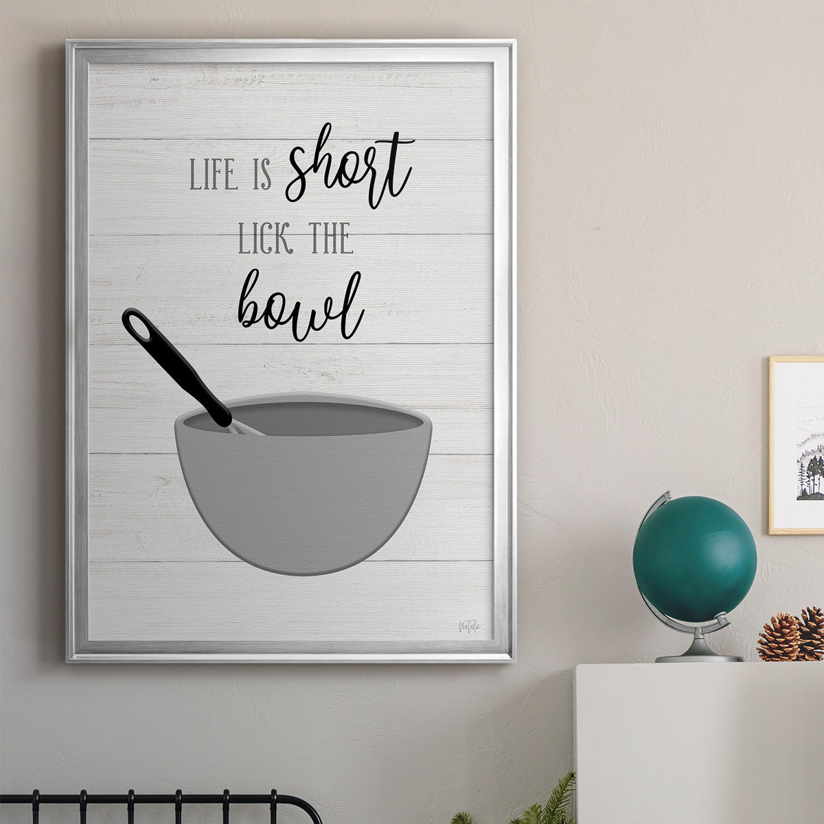 Lick the Bowl - Modern Framed Canvas Print