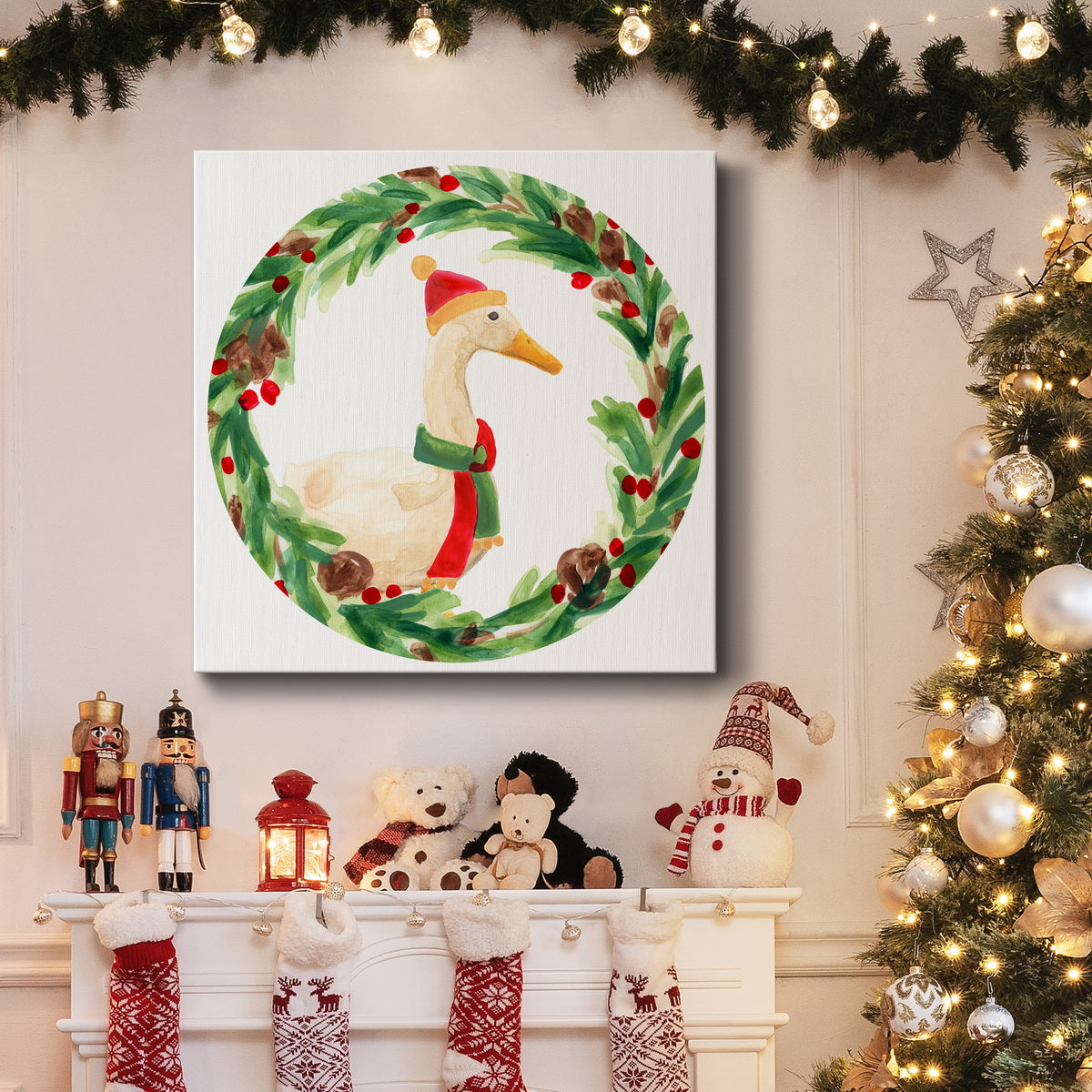 Merry Quackmas Collection C-Premium Gallery Wrapped Canvas - Ready to Hang